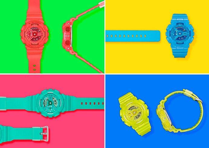 Casio Casio G-Shock GMA-S110VC-2A женские часы голубой циферблат на запястье