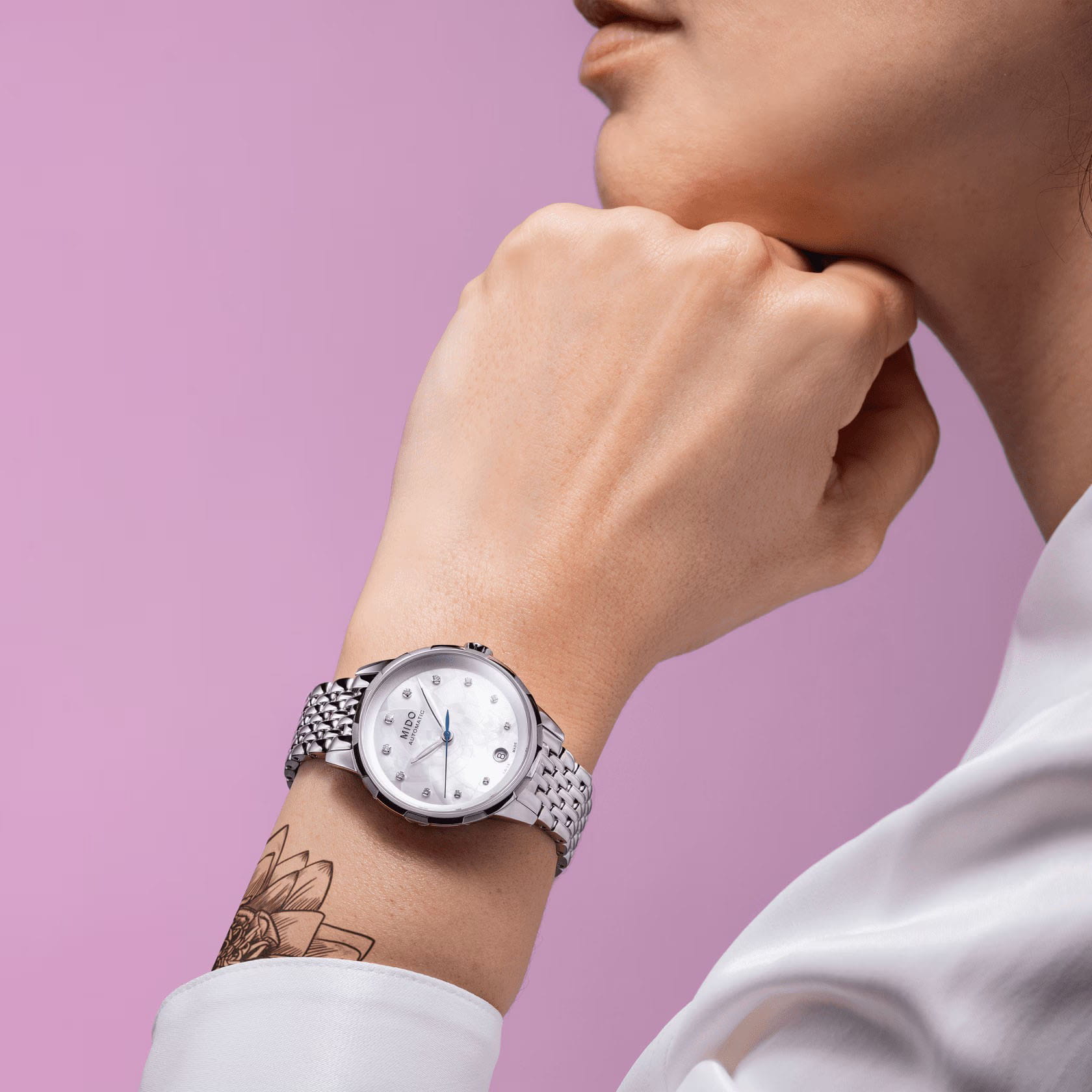 Оригинальные часы Mido Mido Rainflower M043.207.11.106.00 механические калибр механизма  общий вид