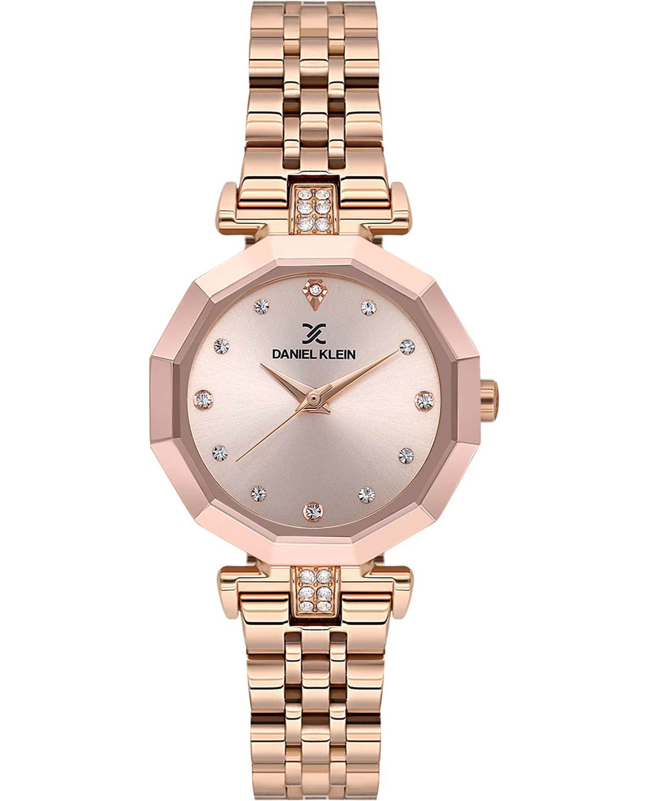 Daniel Klein Daniel Klein Premium DK.1.13724-5  DK.1.13724-5 кварцевые женские часы розовый циферблат, браслет нержавеющая сталь с ip-покрытием — вид спереди