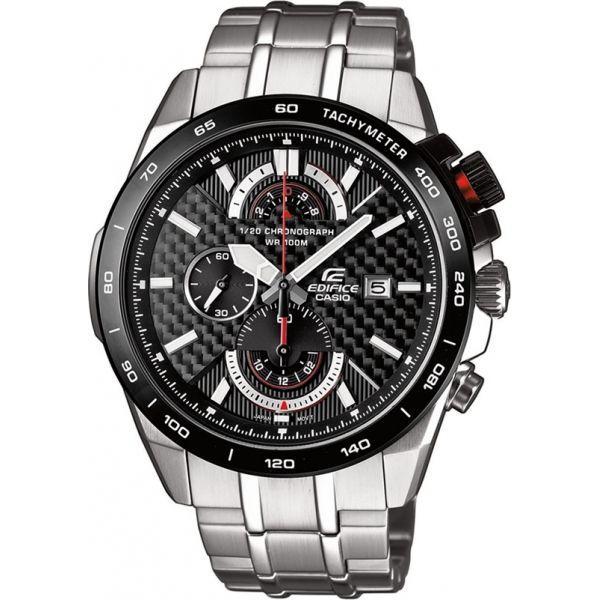 Casio Casio Edifice EFR-520SP-1A EFR EFR-520SP-1A кварцевые мужские часы черный циферблат, браслет 18-каратное желтое золото — вид спереди