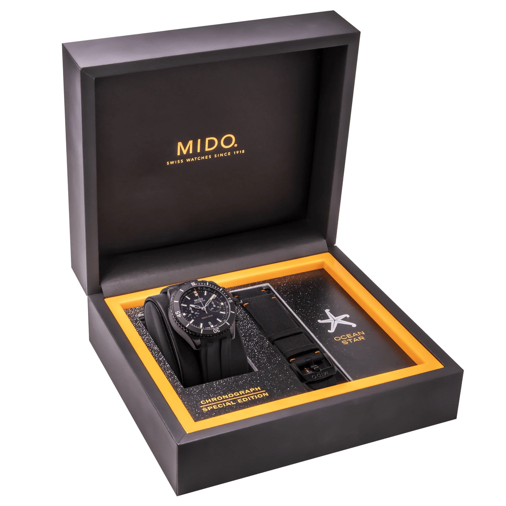 Mido Mido Ocean Star Chronograph M026.627.37.051.00  — детали корпуса и тканевый