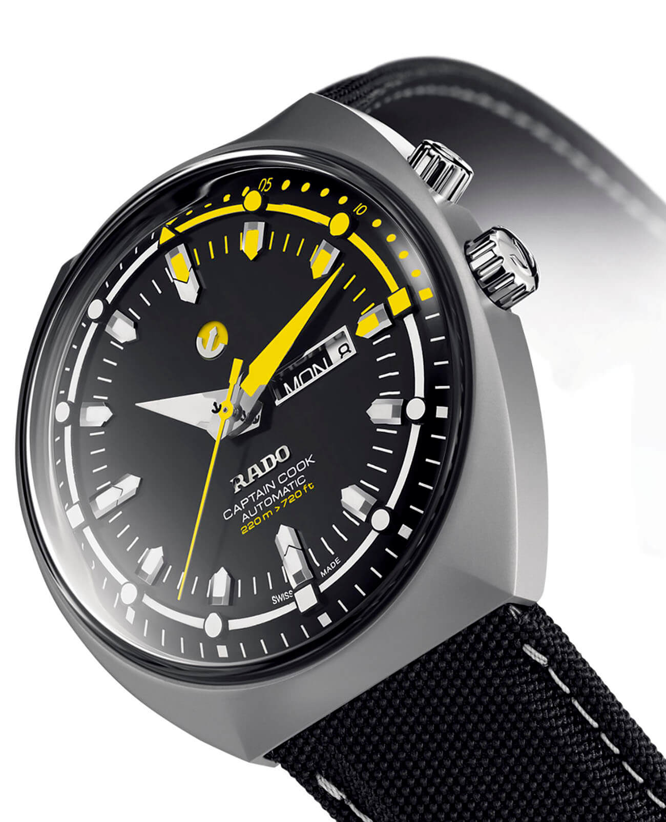 Rado Rado Captain Cook MKIII R33030176, captain cook швейцария мужские часы на браслете тканевый боковой вид
