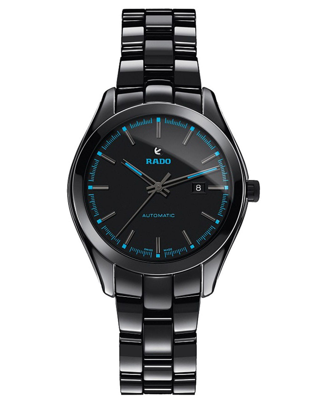 Rado Rado Hyperchrome R32260162 Automatic R32260162 механические мужские часы черный циферблат, браслет высокотехнологичная керамика — вид спереди