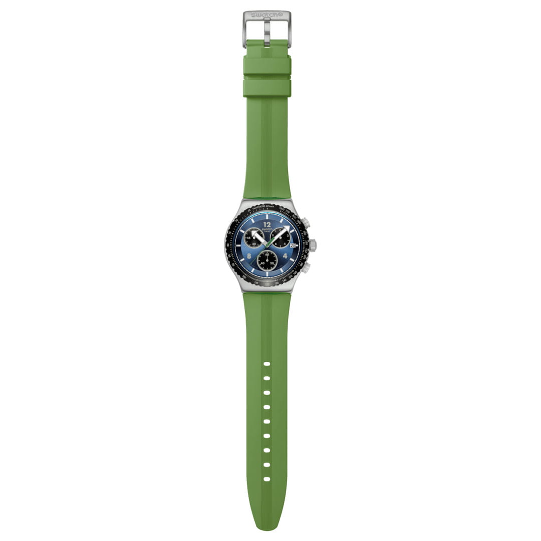 Swatch Swatch I New Chrono YVS531, gent швейцария мужские часы на браслете резина боковой вид