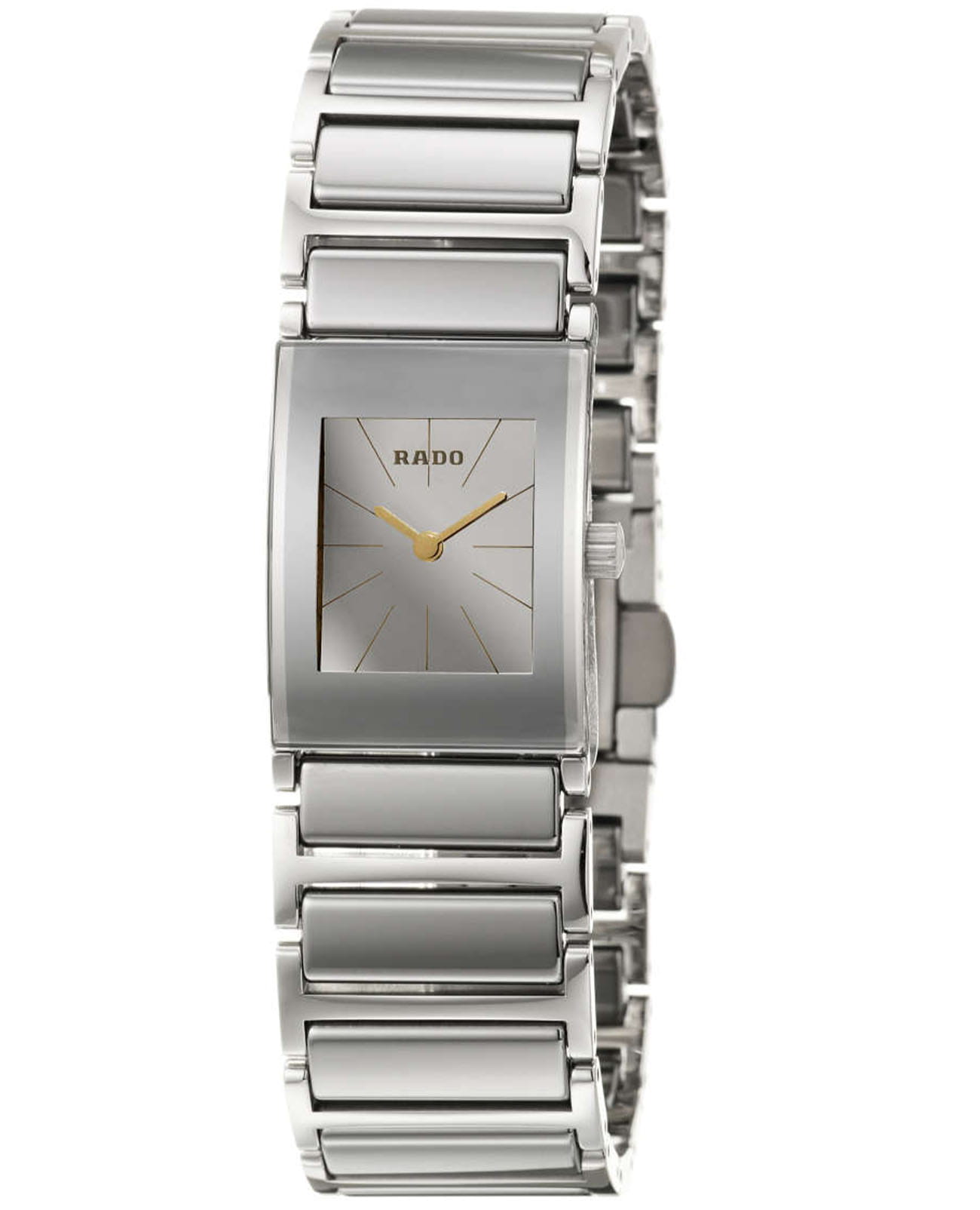 Rado Rado Integral R20747102  R20747102 кварцевые женские часы серый циферблат, браслет сталь + керамические вставки — вид спереди