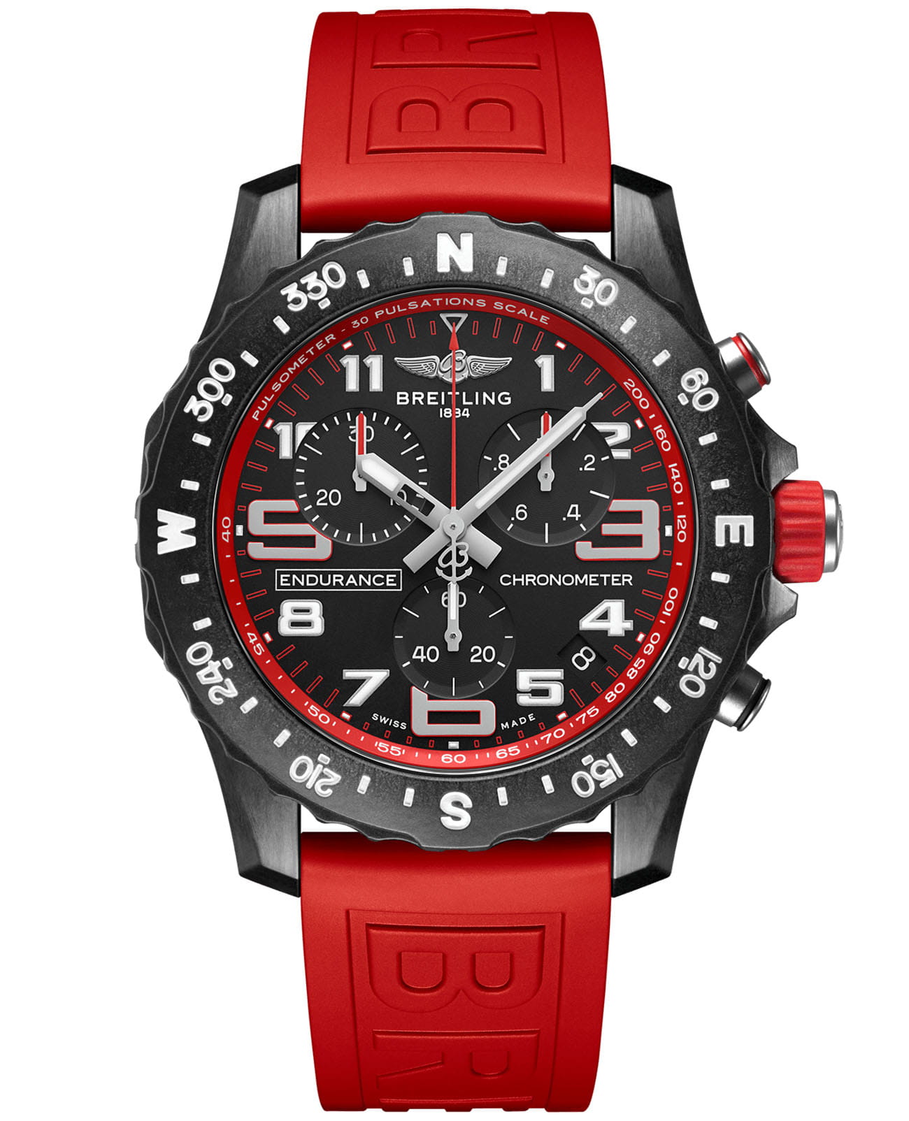 Breitling Breitling Endurance Pro X82310D91B1S1  X82310D91B1S1 кварцевые мужские часы черный циферблат, браслет каучук — вид спереди