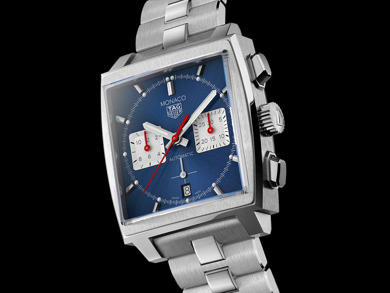 TAG Heuer TAG Heuer Monaco CBL2111.BA0644 механические мужские часы часы крупный план синий циферблата