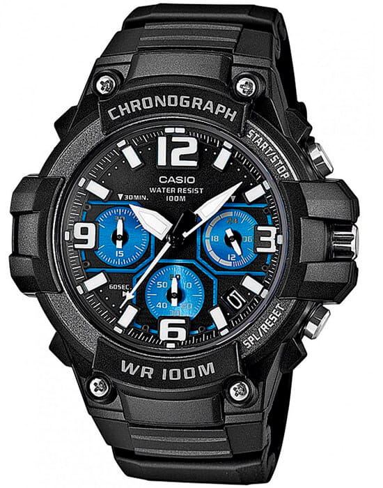 Casio Casio Collection MCW-100H-1A2  MCW-100H-1A2 кварцевые мужские часы черный циферблат, браслет пластик — вид спереди