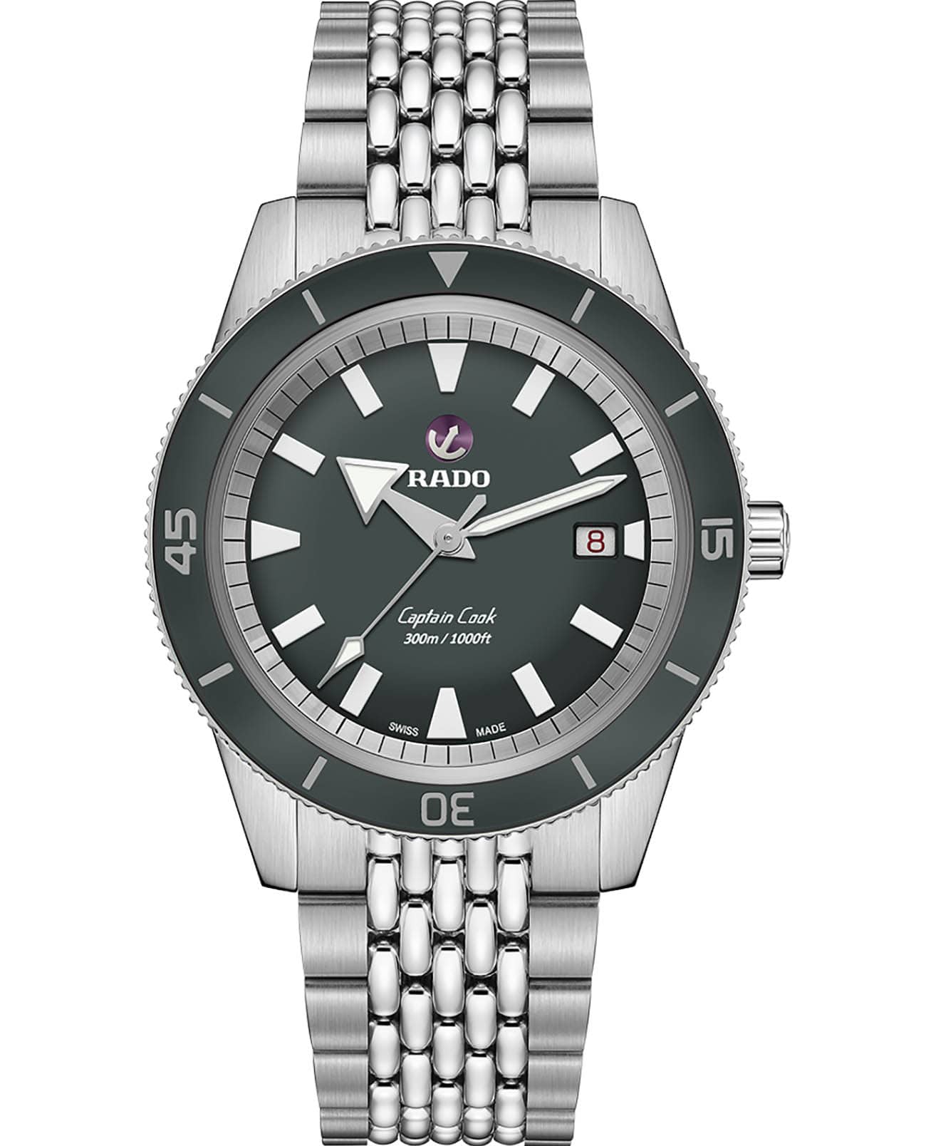 Rado Rado Captain Cook Automatic R32105103, captain cook швейцария мужские часы на браслете тканевый боковой вид