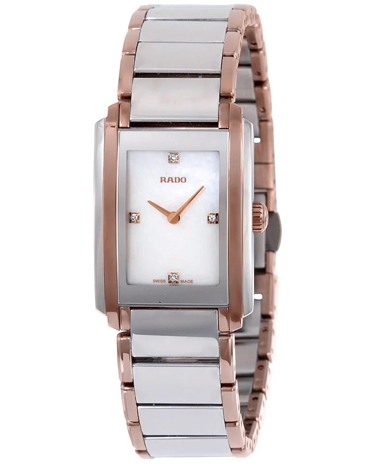 Rado Rado Integral R20211903  R20211903 кварцевые женские часы серебристый циферблат, браслет нержавеющая сталь с pvd-покрытием — вид спереди