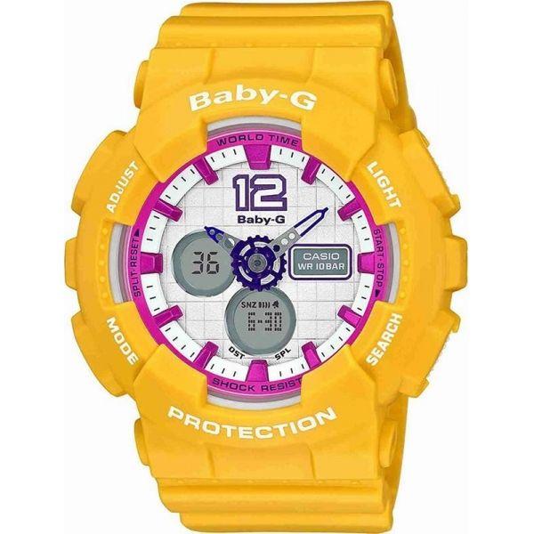 Casio Casio Baby-G BA-120-9B  BA-120-9B кварцевые женские часы белый циферблат, браслет пластик — вид спереди