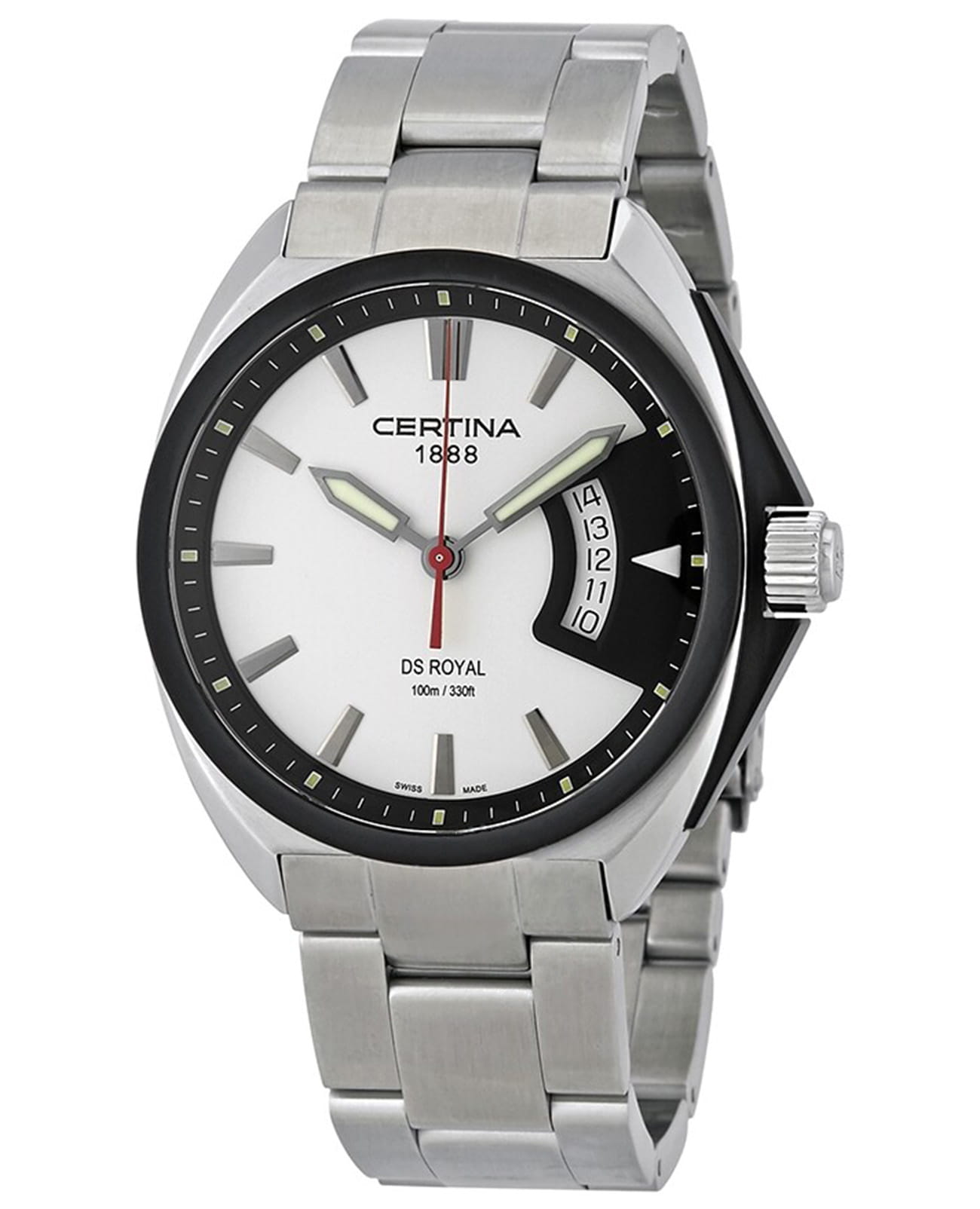 Certina Certina DS Podium C010.410.11.031.00  C0104101103100 кварцевые мужские часы  циферблат, браслет нержавеющая сталь — вид спереди