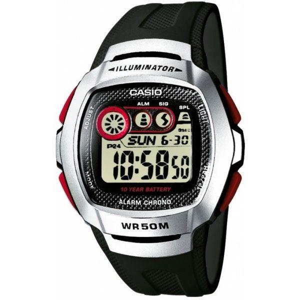 Casio Casio Illuminator W-210-1D  W-210-1D кварцевые мужские часы серый циферблат, браслет  — вид спереди
