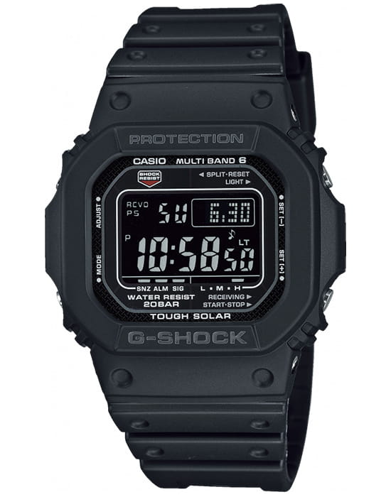 Casio Casio G-Shock GW-M5610U-1B  GW-M5610U-1BER электронные мужские часы черный циферблат, браслет полимер — вид спереди