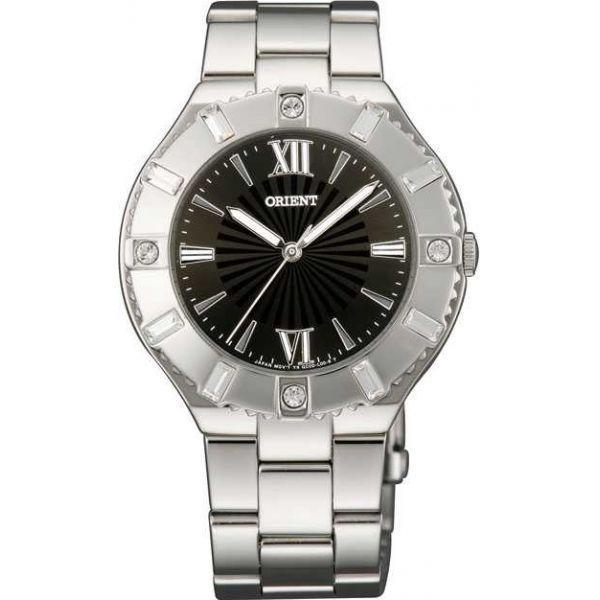 Orient Orient QC0D005B (FQC0D005B)  FQC0D005B  женские часы черный циферблат, браслет  — вид спереди