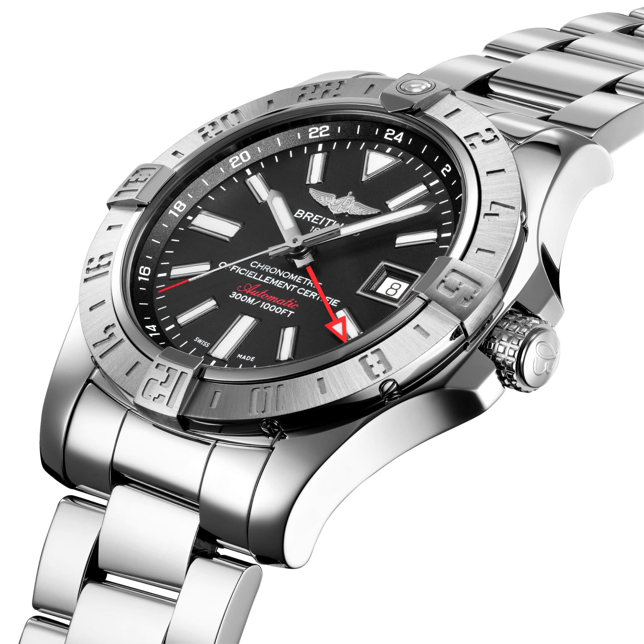 Breitling Breitling Avenger II GMT A32390111B1A1, avenger швейцария мужские часы на браслете нержавеющая сталь боковой вид