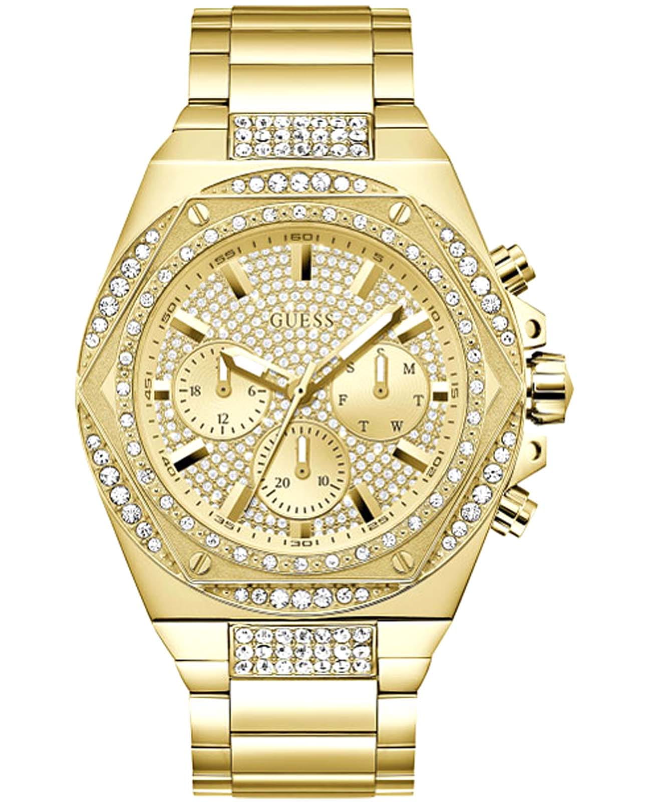 Guess Guess Trend Fury GW0899G2  GW0899G2 кварцевые мужские часы золотой циферблат, браслет нержавеющая сталь с pvd-покрытием — вид спереди