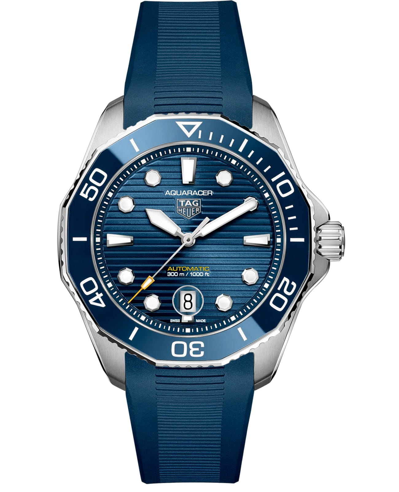 TAG Heuer TAG Heuer Aquaracer Professional 300 WBP201B.FT6198  WBP201B.FT6198 механические мужские часы синий циферблат, браслет каучук — вид спереди