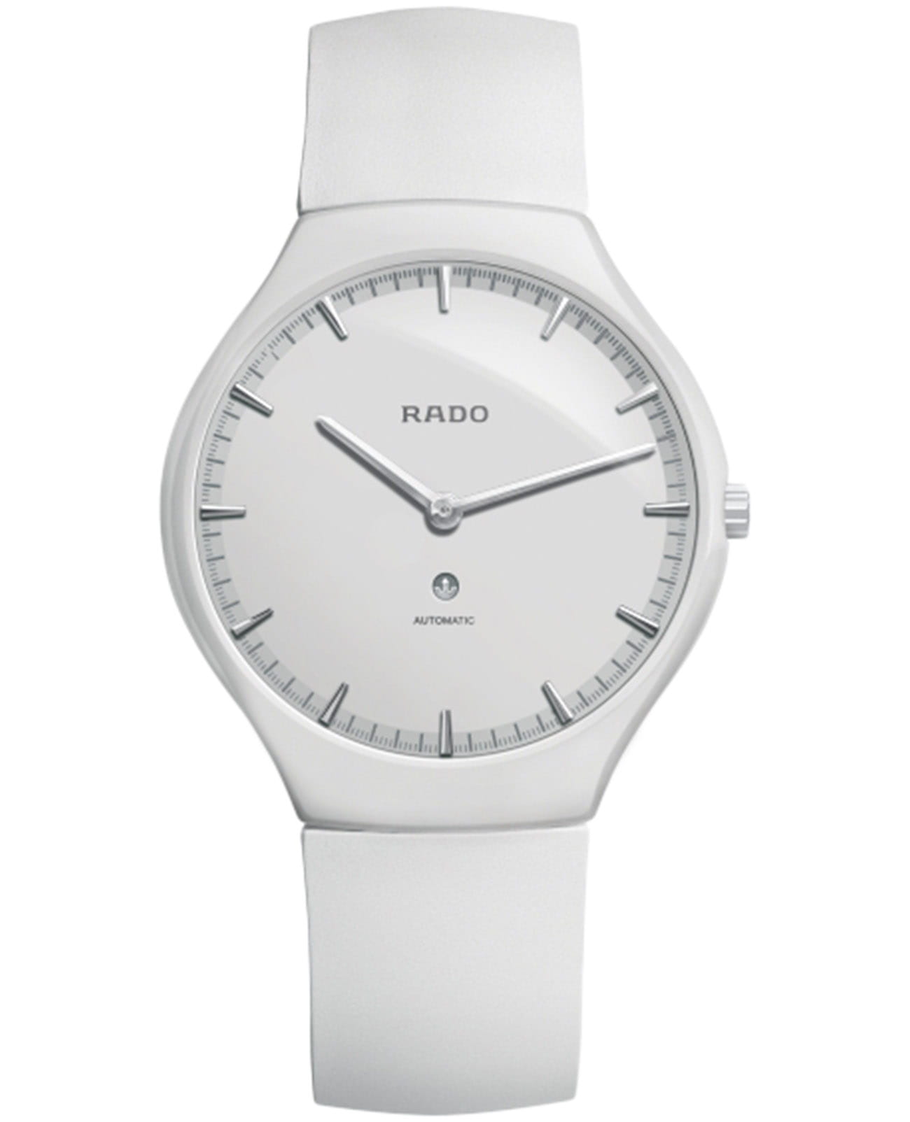 Rado Rado True Thinline R27970109  R27970109 кварцевые женские часы белый циферблат, браслет высокотехнологичная керамика — вид спереди