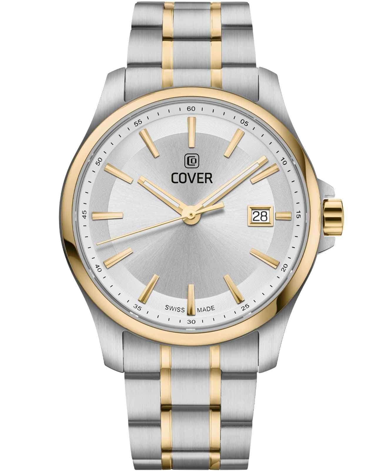 Cover Cover Marville CO214.05  CO214.05 кварцевые мужские часы серебристый циферблат, браслет нержавеющая сталь с pvd-покрытием — вид спереди