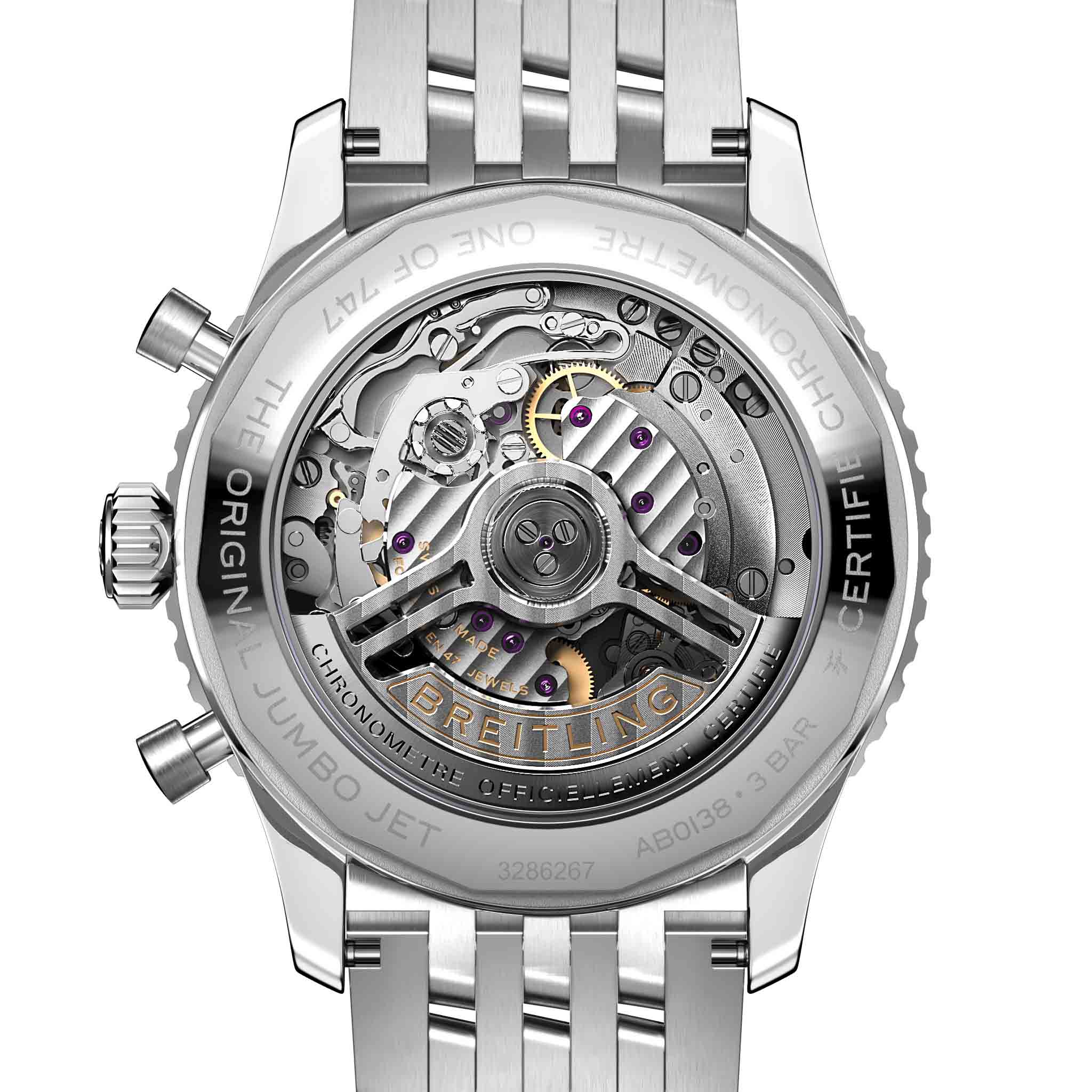 Breitling Breitling Navitimer B01 Chronograph 43 Boeing 747 AB01383B1G1A1 , наручные мужские часы фото под углом