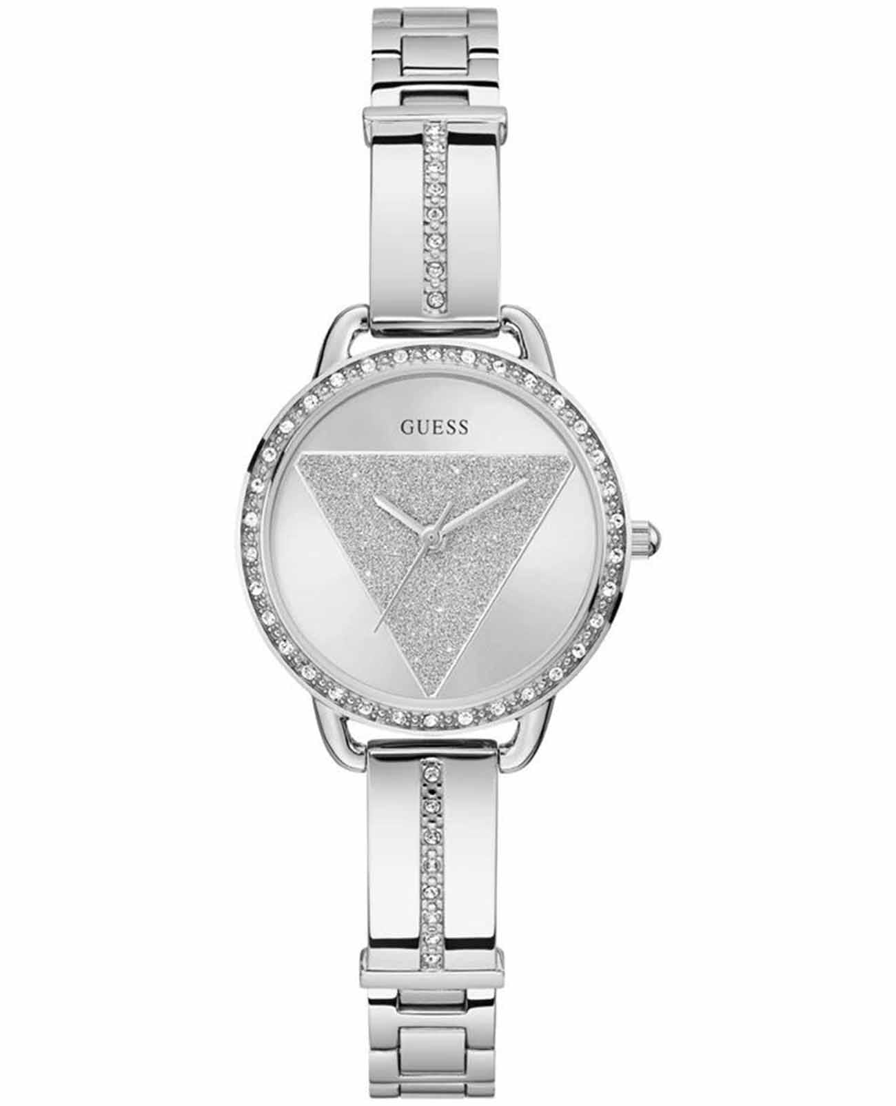 Guess Guess Bejeweled GW0914L1  GW0914L1 кварцевые женские часы серебристый циферблат, браслет нержавеющая сталь — вид спереди