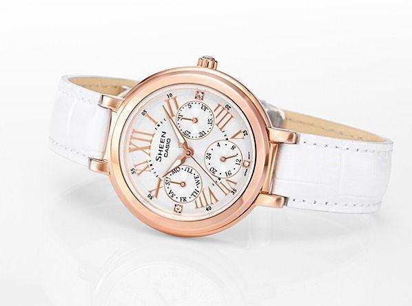 Casio Casio Sheen SHE-3034GL-7A , наручные женские часы фото под углом