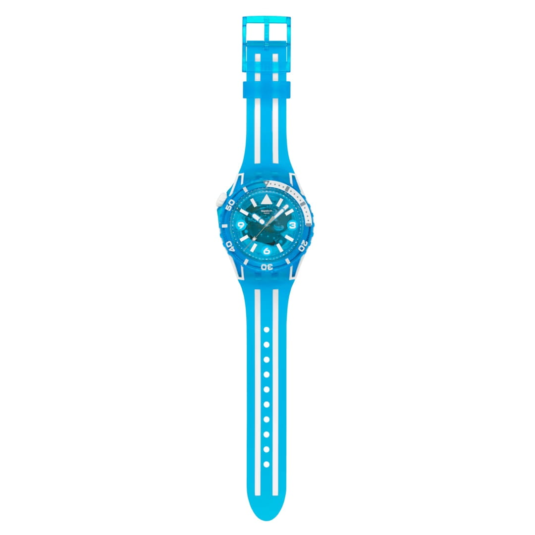 Оригинальные часы Swatch Swatch Blue Fire SSCU09S100 кварцевые калибр механизма  общий вид