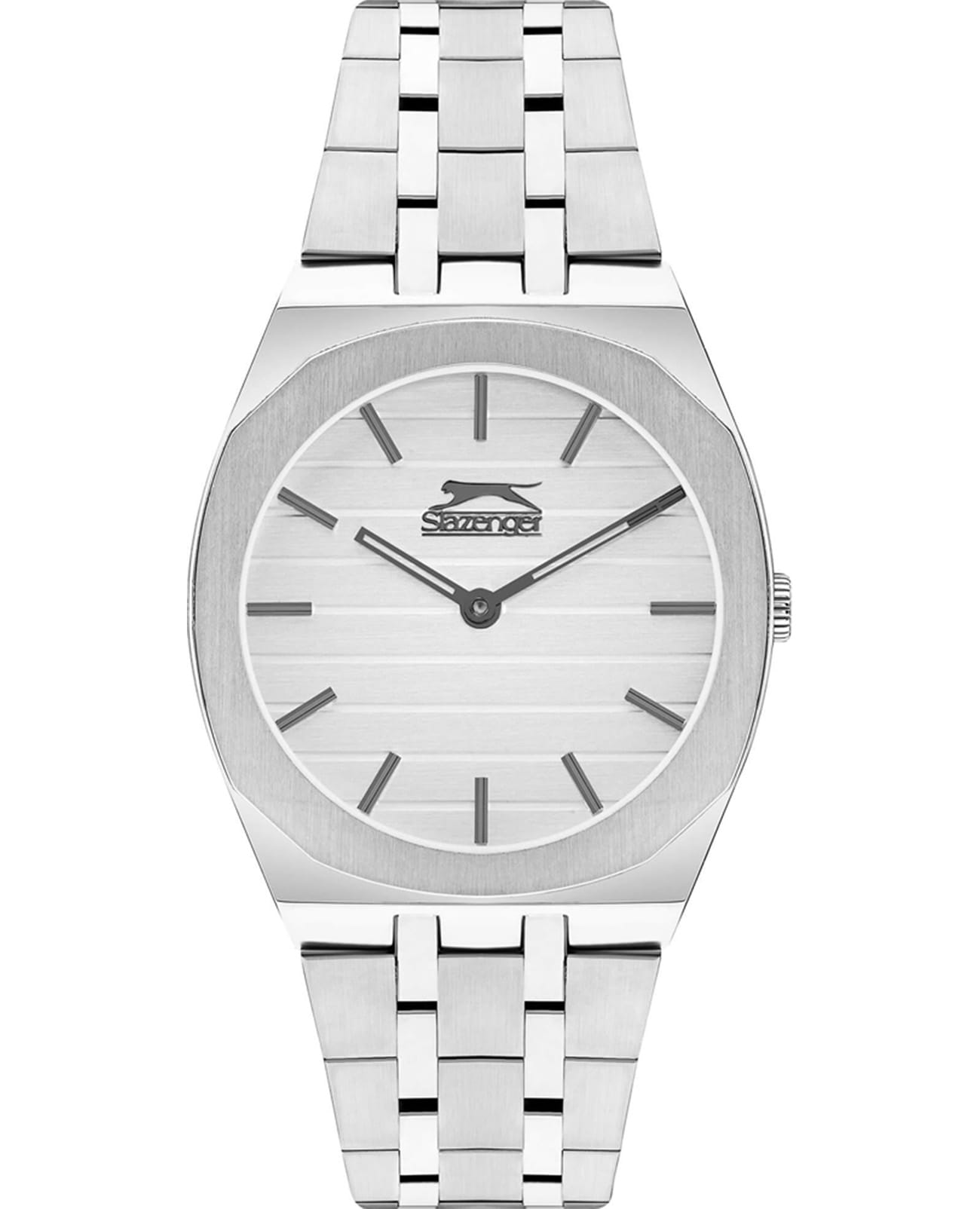 Slazenger Slazenger SL.09.2311.3.01  SL.09.2311.3.01 кварцевые женские часы серебристый циферблат, браслет суперметалл — вид спереди