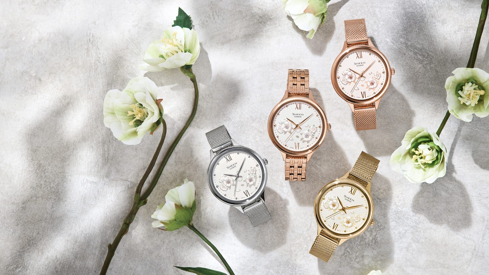 Casio Casio Sheen SHE-4551PGM-4A, sheen япония женские часы на браслете сталь с ip покрытием боковой вид