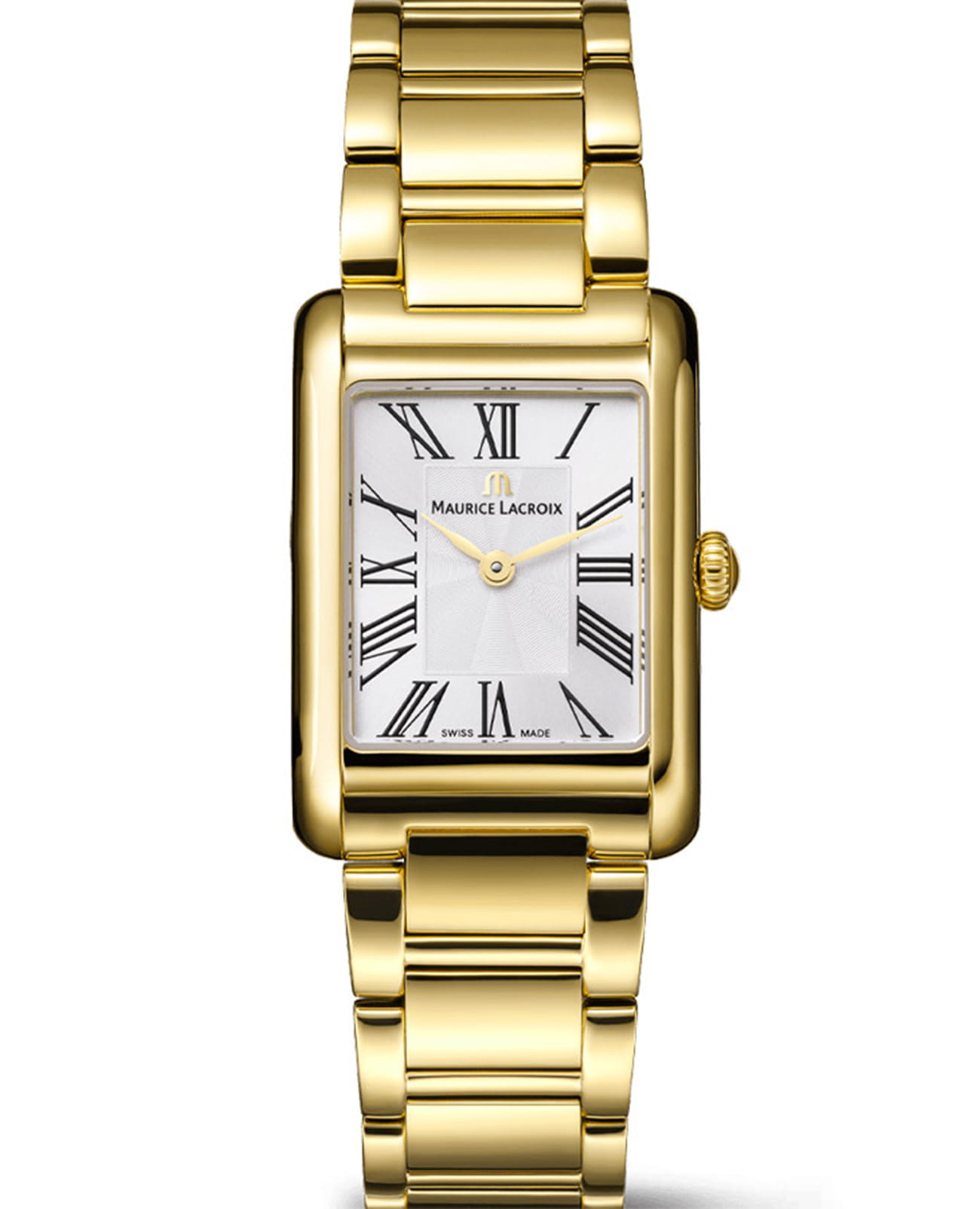 Maurice Lacroix Maurice Lacroix Fiaba Square FA1205-PVY02-110-1  FA1205-PVY02-110-1 кварцевые женские часы белый циферблат, браслет нержавеющая сталь с pvd-покрытием — вид спереди