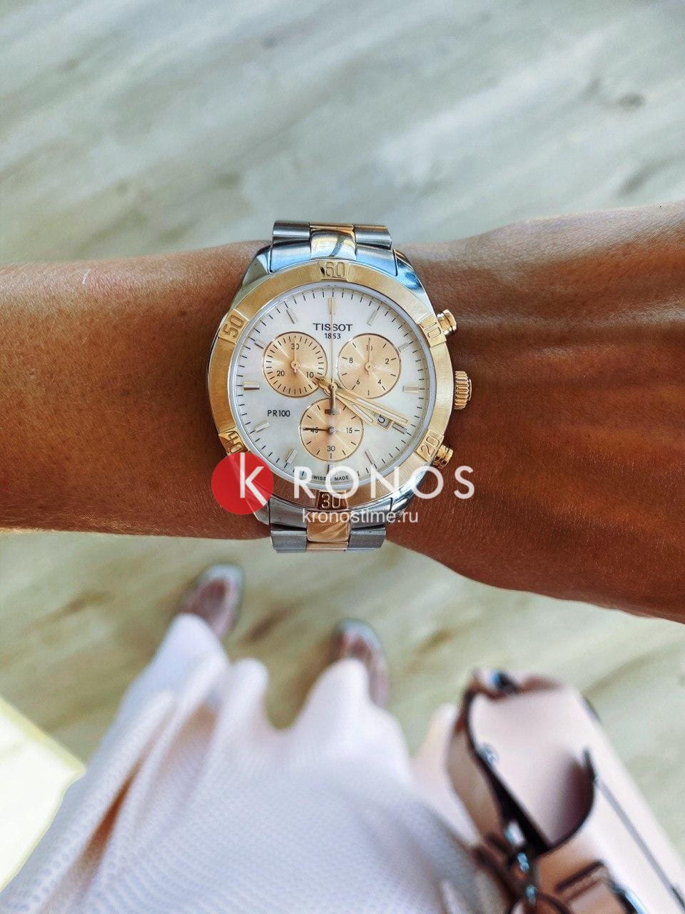 Оригинальные часы Tissot Tissot PR 100 Sport Chic Chronograph T101.917.22.151.00 кварцевые калибр механизма eta g15.212 общий вид
