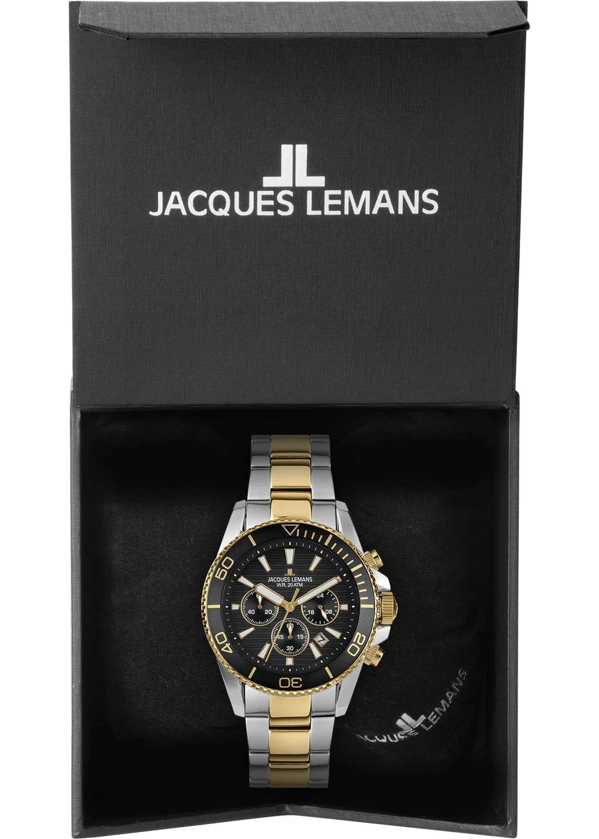 Jacques Lemans 1-2206L мужские часы застежка крупным планом