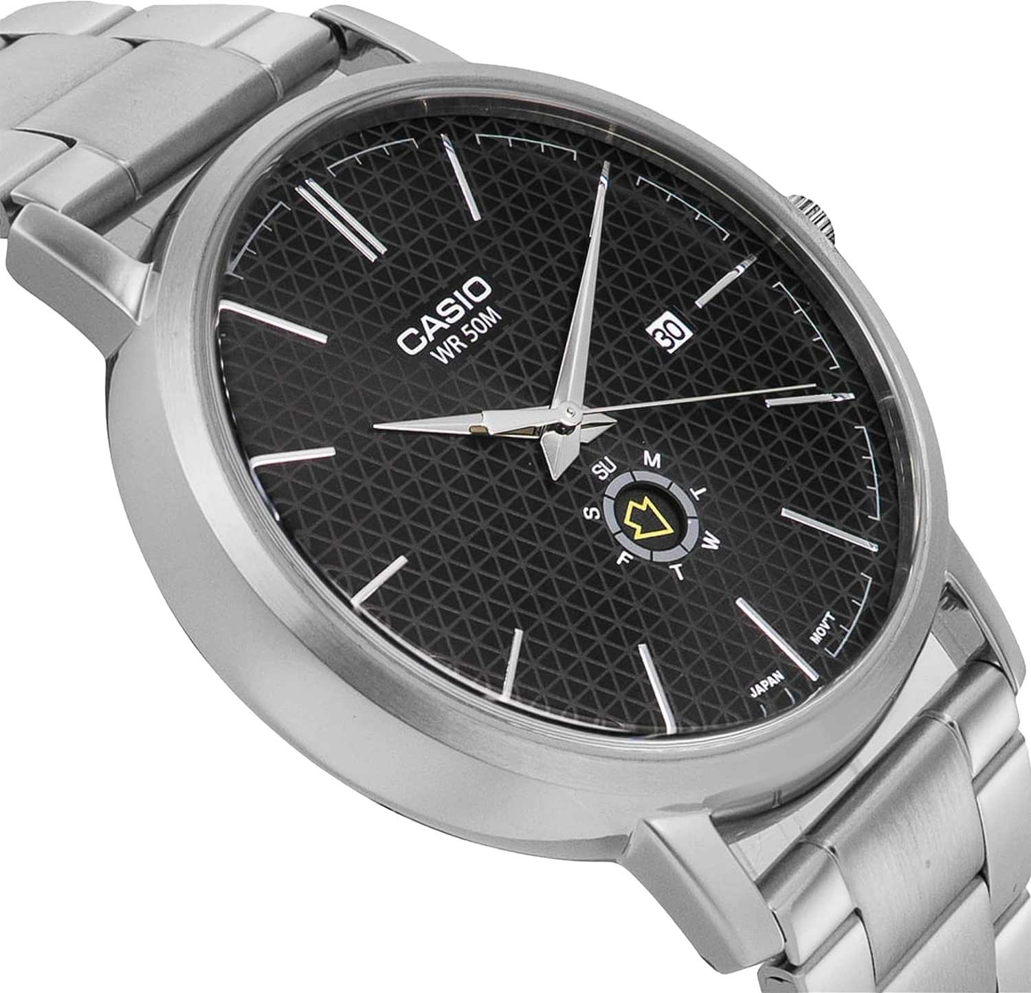 Casio Casio Collection MTP-B125D-1A, collection япония мужские часы на браслете нержавеющая сталь боковой вид