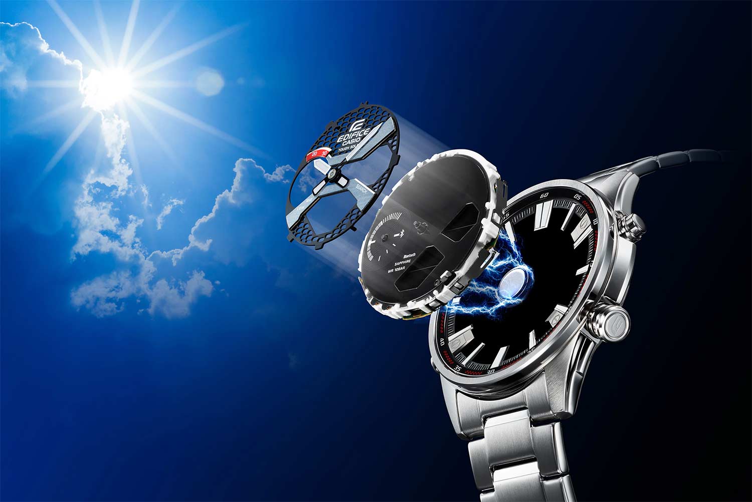 Casio Casio Edifice ECB-S100D-1A ECB - задняя крышка сталь металл корпуса, япония часы