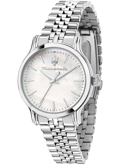 Maserati Maserati Epoca R8853118521  R8853118521 кварцевые женские часы перламутровый циферблат, браслет нержавеющая сталь — вид спереди