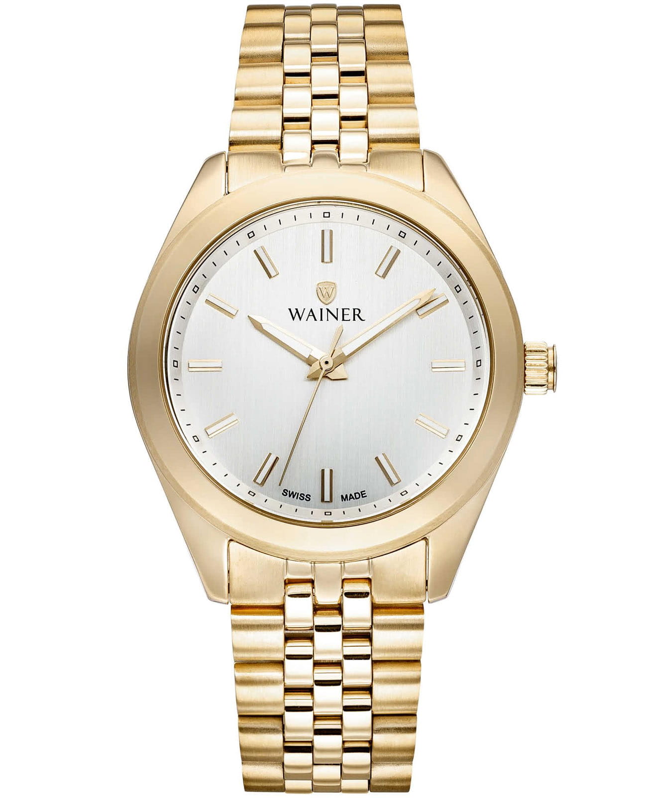 Wainer Wainer Venice WA.18542-D  WA.18542-D кварцевые женские часы белый циферблат, браслет нержавеющая сталь с pvd-покрытием — вид спереди