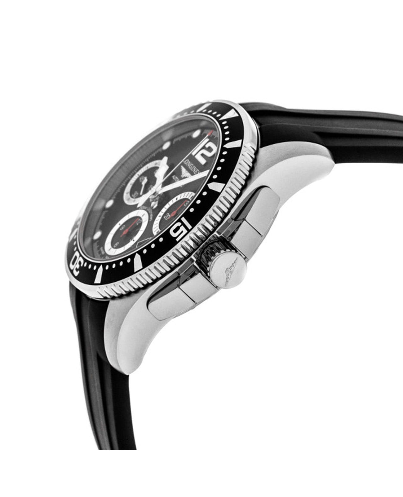 Longines Longines HydroConquest L3.744.4.56.2, hydroconquest швейцария мужские часы на браслете каучук боковой вид