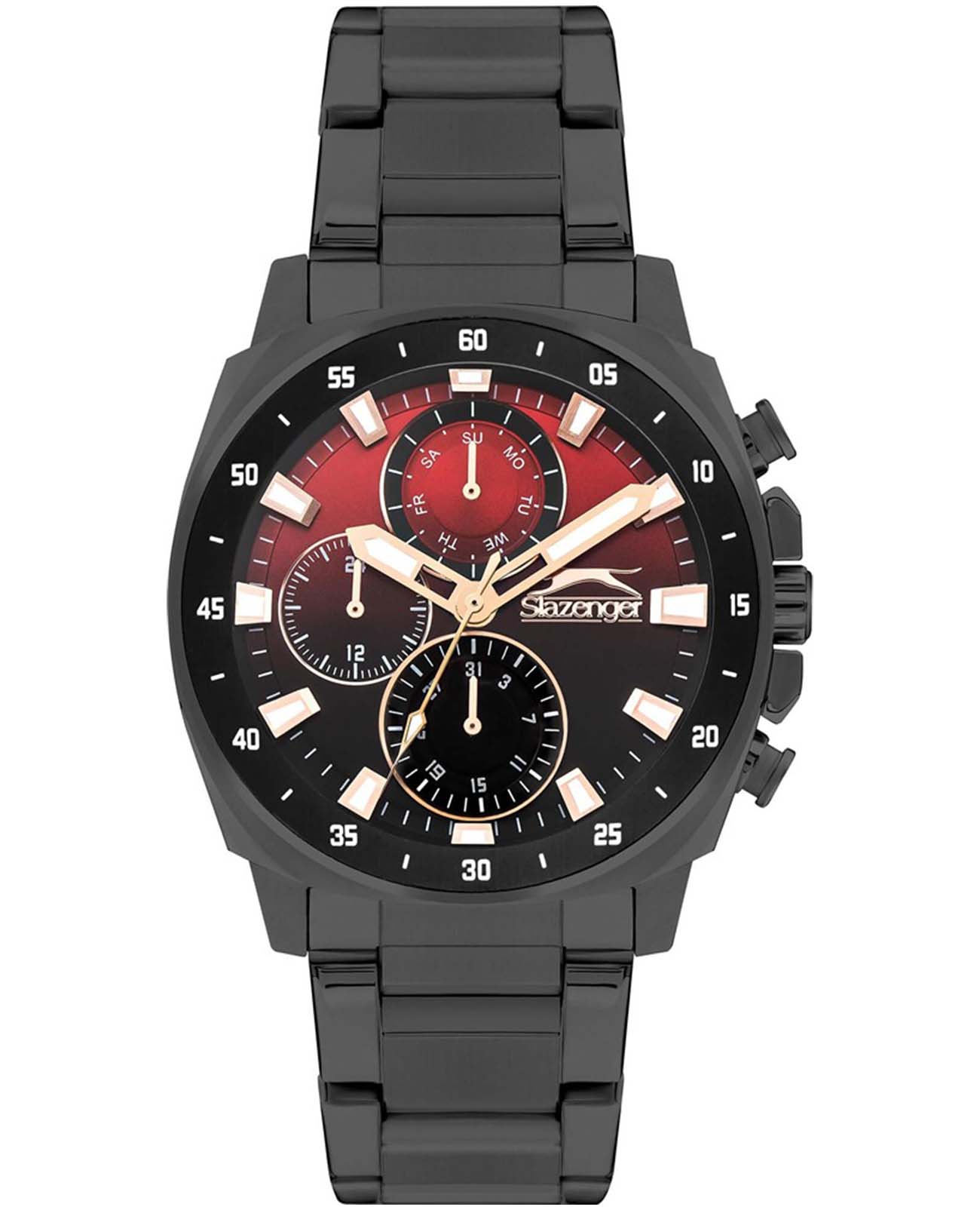 Slazenger Slazenger SL.09.2292.2.07  SL.09.2292.2.07 кварцевые мужские часы цветной циферблат, браслет нержавеющая сталь с ip-покрытием — вид спереди
