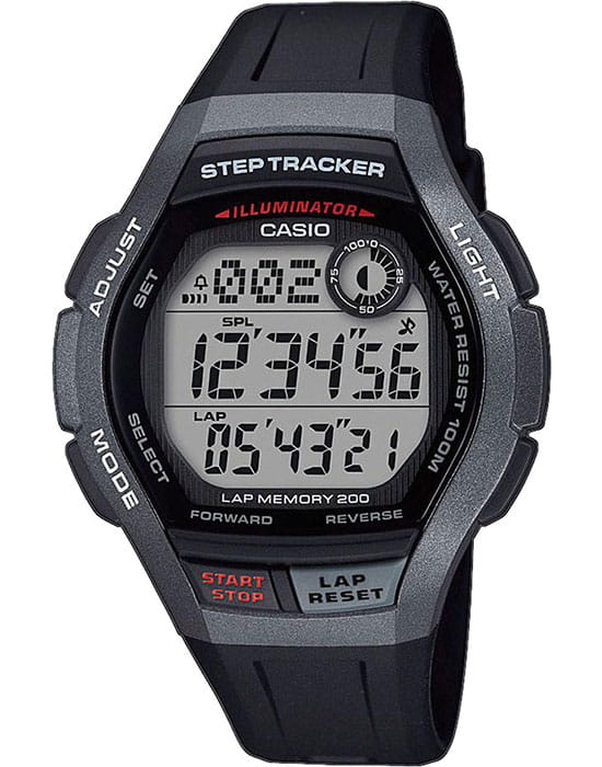 Casio Casio Collection WS-2000H-1A  WS-2000H-1AVEF кварцевые мужские часы серый циферблат, браслет пластик — вид спереди