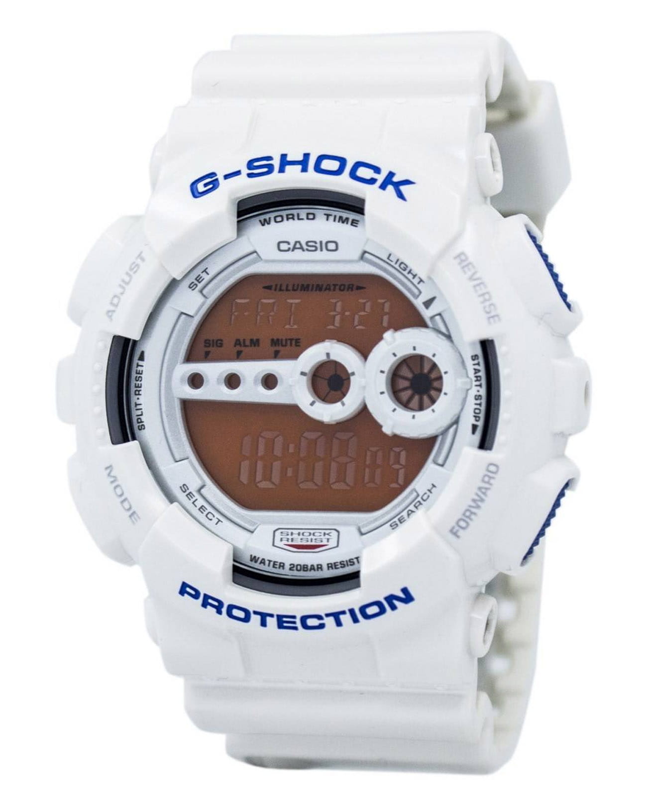 Casio Casio G-Shock GD-100SC-7DR  GD-100SC-7DR электронные мужские часы красный циферблат, браслет пластик — вид спереди