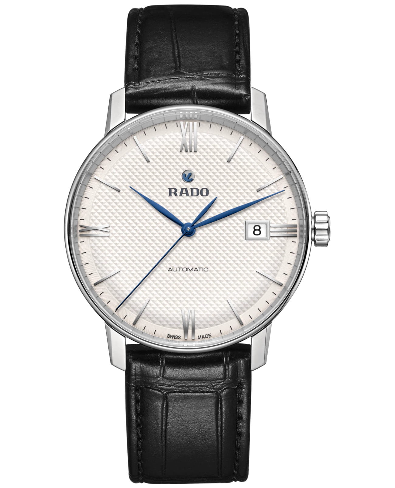 Rado Rado Coupole Classic Automatic R22860075  R22860075 механические мужские часы белый циферблат, браслет кожаный — вид спереди