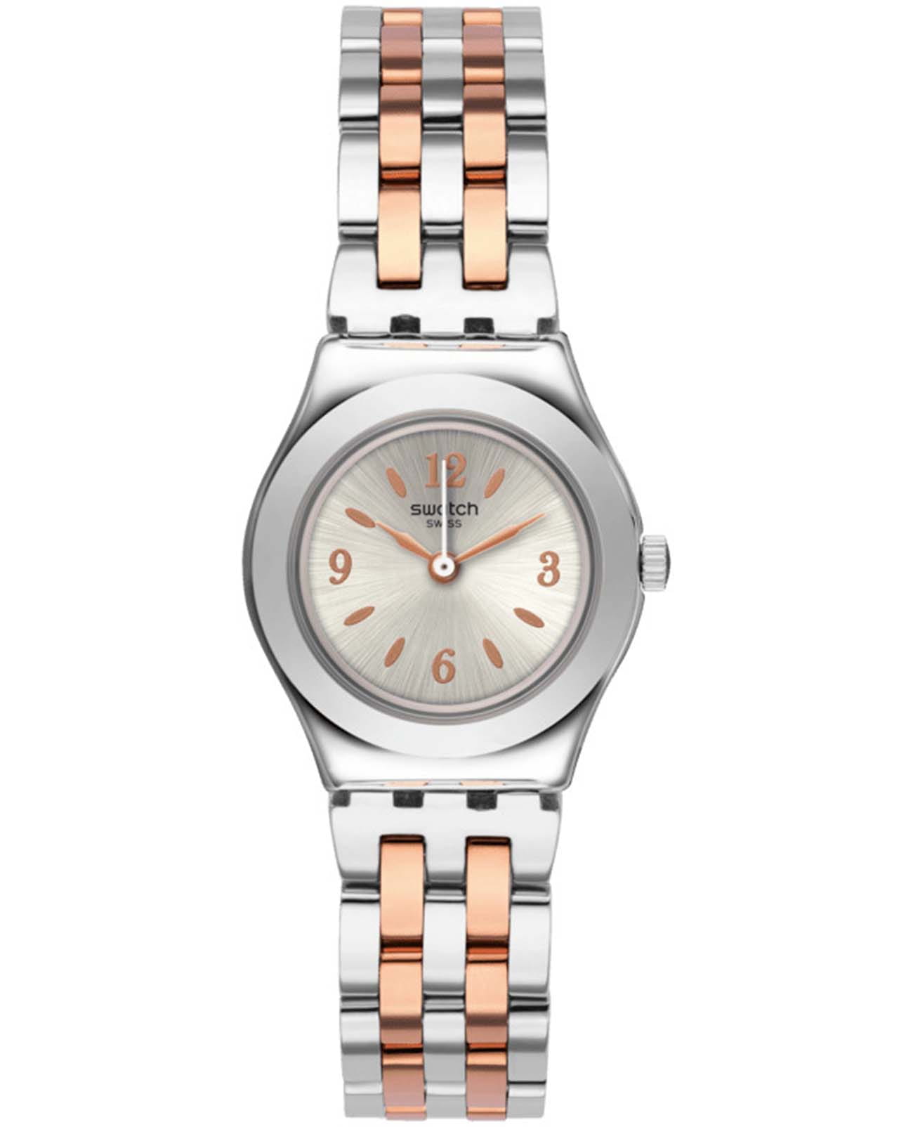 Swatch Swatch I Lady YSS308G  YSS308G кварцевые женские часы серебристый циферблат, браслет нержавеющая сталь с pvd-покрытием — вид спереди