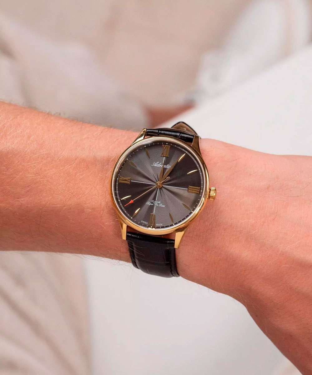 Adriatica Adriatica Super De Luxe A1230.1266MXL мужские часы черный циферблат на запястье