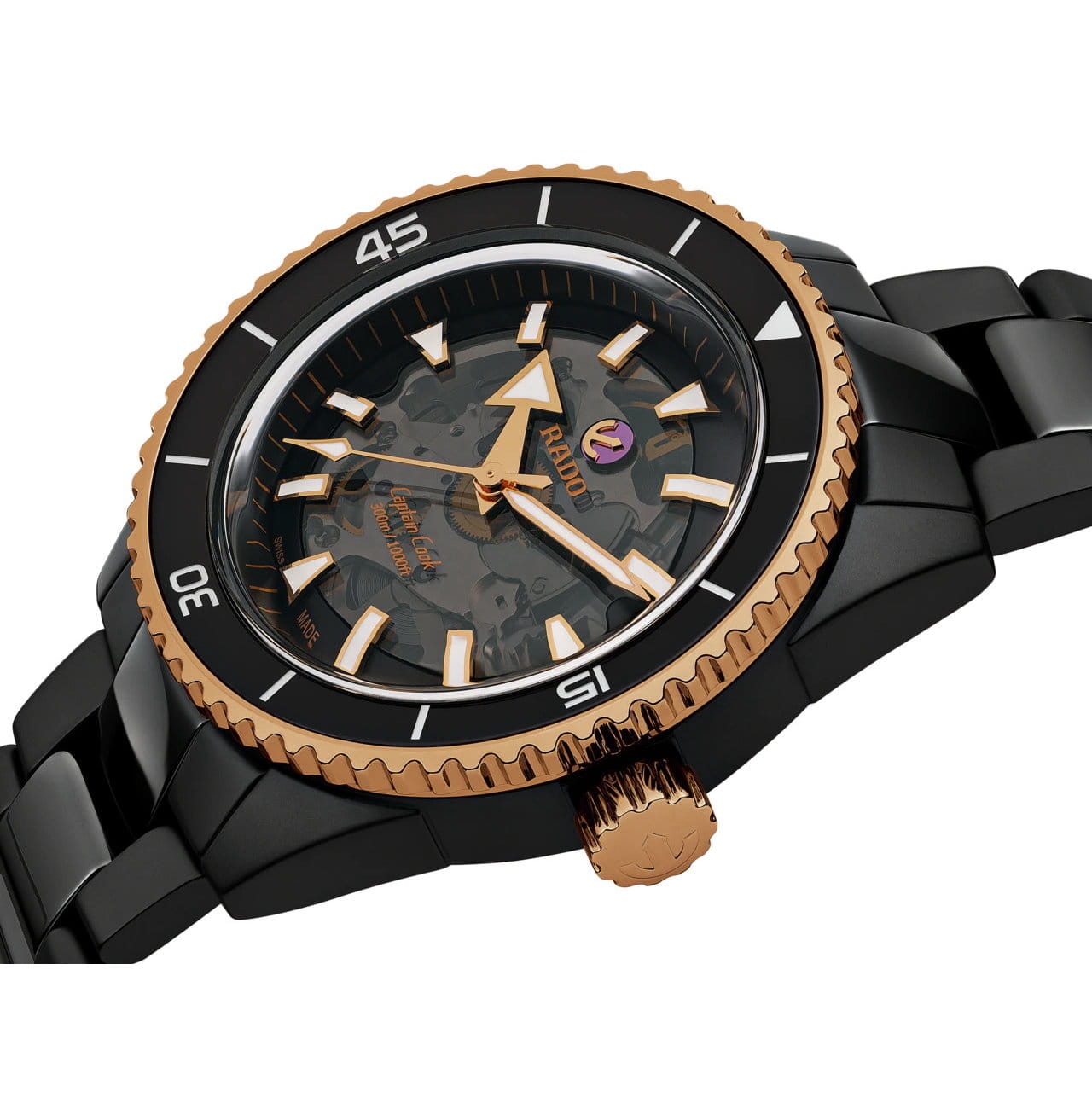 Rado Rado Captain Cook High-Tech Ceramic R32127162, captain cook швейцария мужские часы на браслете высокотехнологичная керамика боковой вид