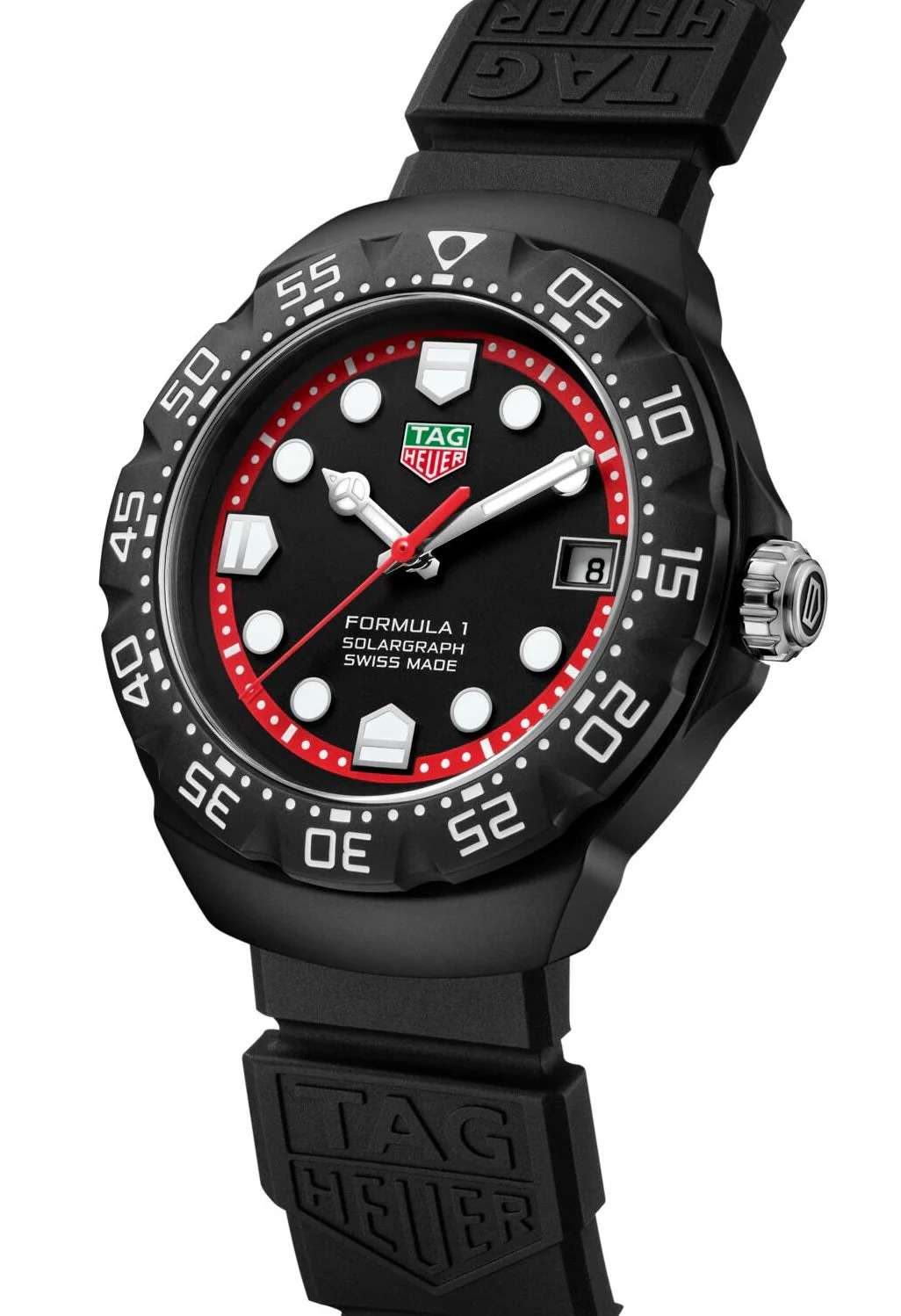 TAG Heuer TAG Heuer Formula 1 Solargraph WBY1114.FT8084, formula 1 швейцария мужские часы на браслете резина боковой вид