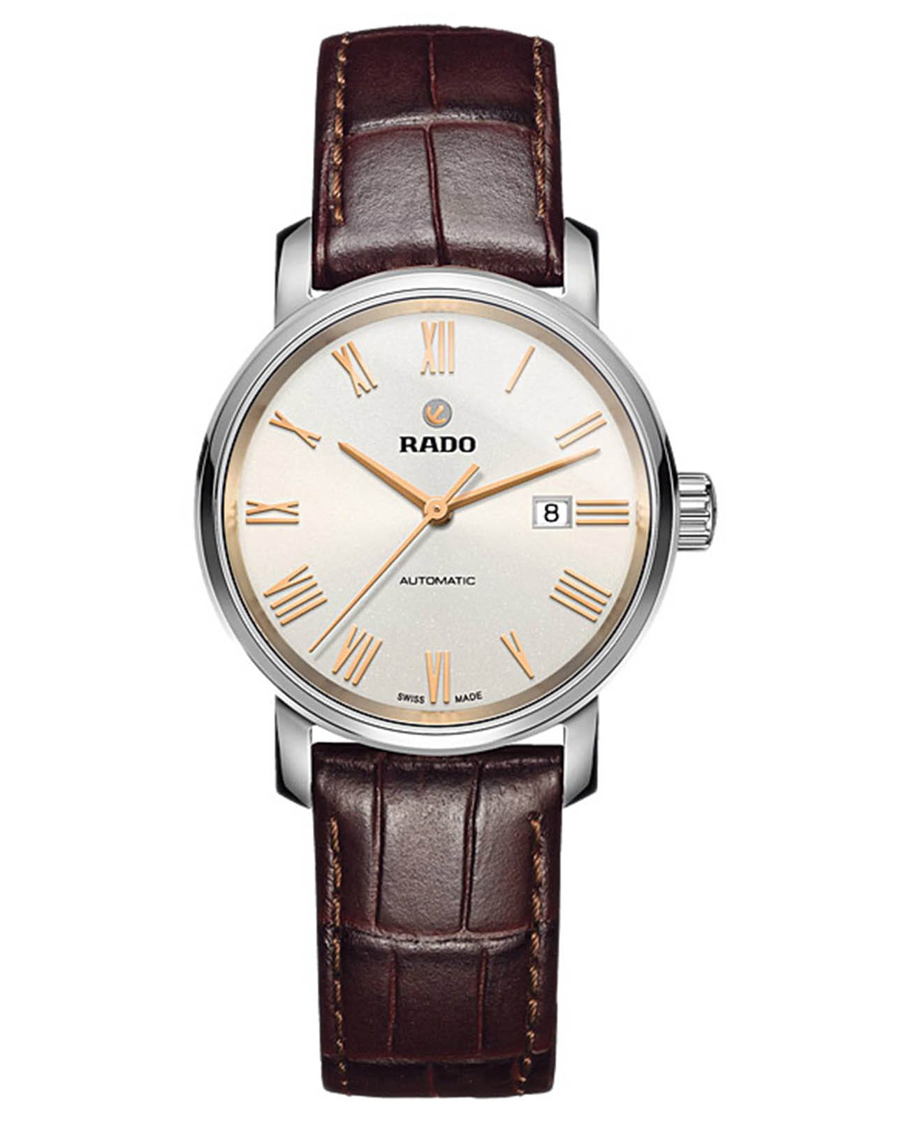 Rado Rado Diamaster R14050126 Automatic R14050126 механические женские часы антрацитовый циферблат, браслет кожаный — вид спереди