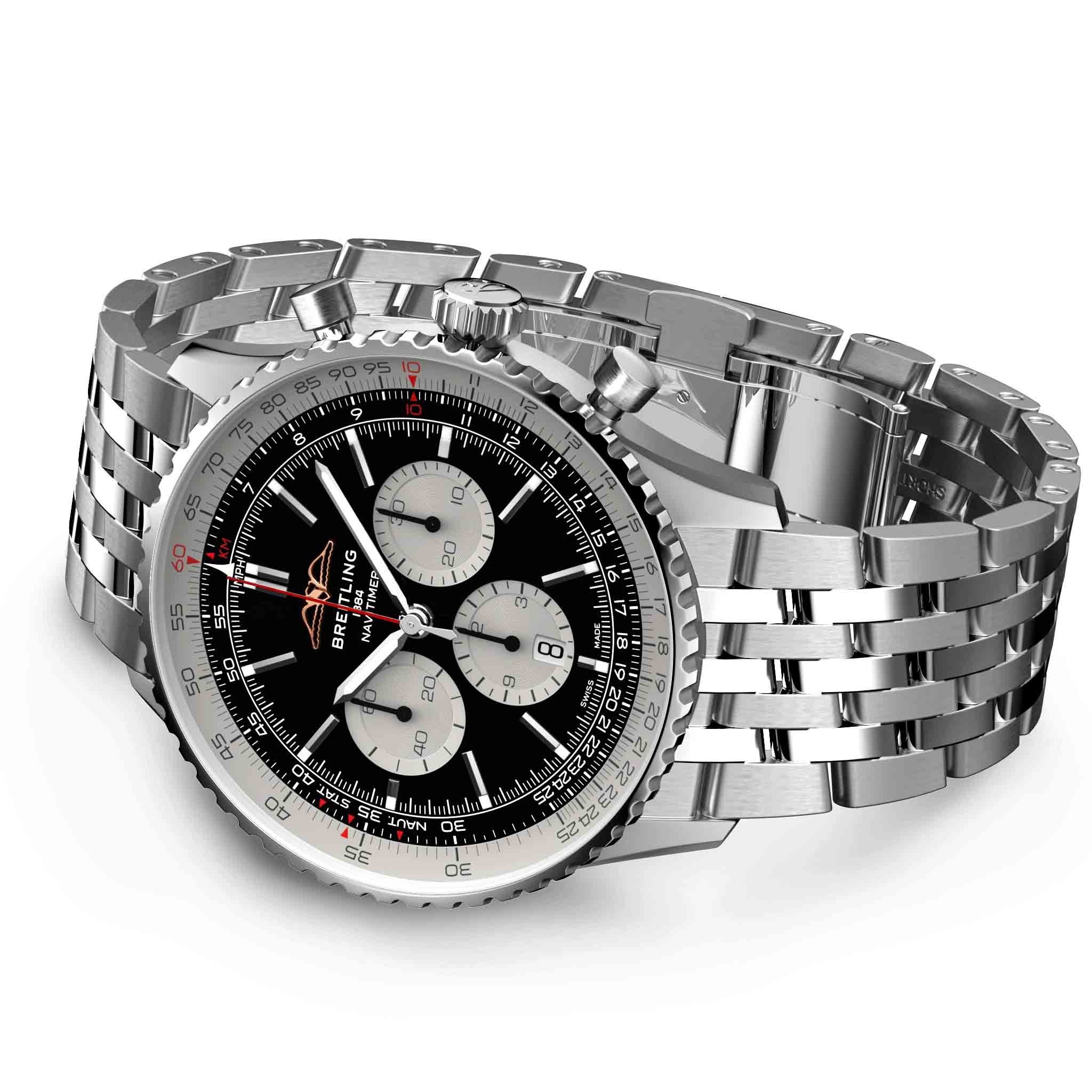 Breitling Breitling Navitimer B01 Chronograph 46 AB0137211B1A1 мужские часы черный циферблат на запястье