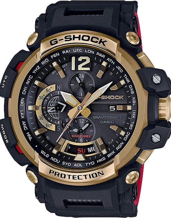 Casio Casio G-Shock GPW-2000TFB-1A Premium GPW-2000TFB-1A электронные мужские часы черный циферблат, браслет силикон — вид спереди