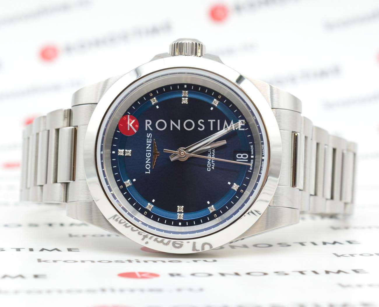 Longines Longines Conquest L3.430.4.97.6 , наручные женские часы фото под углом